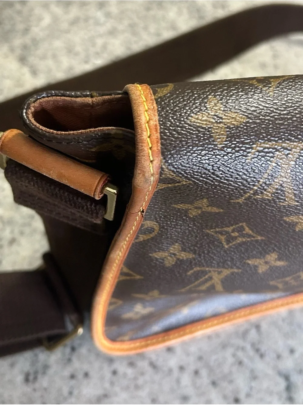 Louis Vuitton Monogram Canvas Messenger Bag in Brown and Tan